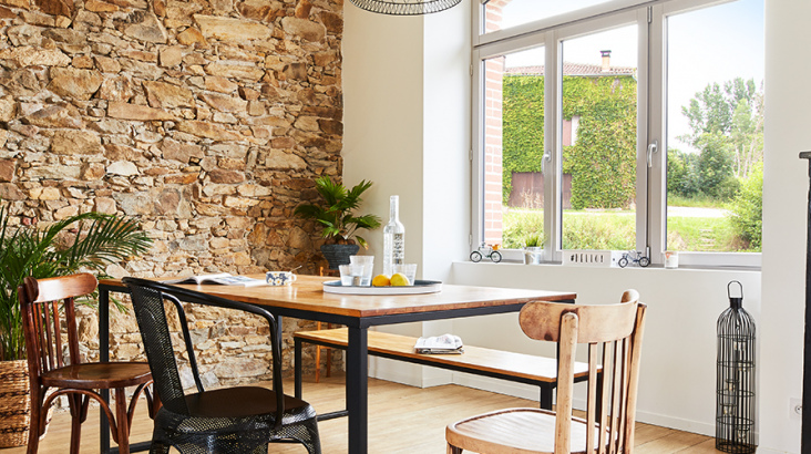 Fenêtre bois-aluminium salle à manger