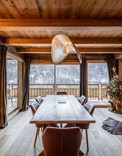 chalet intérieur salle à manger 